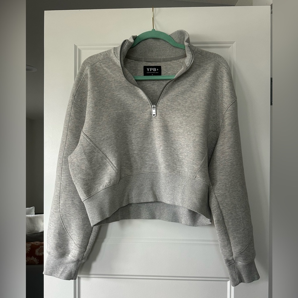 Abercrombie & Fitch Gray Half-Zip Sweatshirt